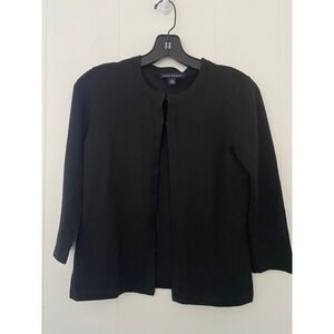 Banana‎ Republic Black Open Front Cardigan Sweater 3/4 Sleeve Size Small